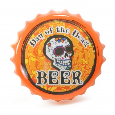 Stylish bottle cap wall mount sign (orange)