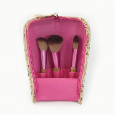 Cosmetic Brush set with cork handle & cork packaging
